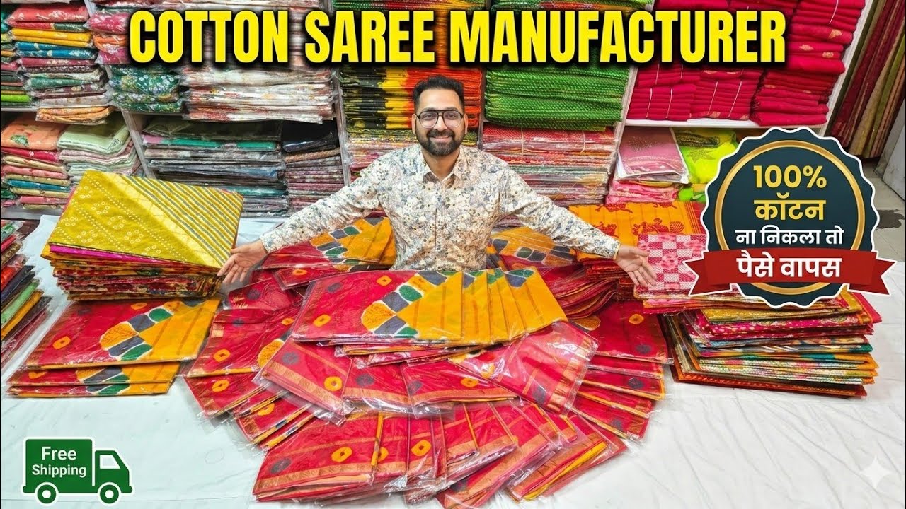 Pure Cotton Sarees Manufacturer | Wholesale Saree Market | Puja & Daily Wear Collection