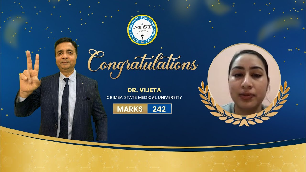 Interview With Dr. Vijeta From Crimea state medical university Score is 242