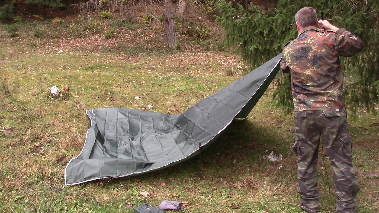 V Vontox Tarp Zeltplane 3x3m, erster Aufbau - Bushcraft, Outdoor, Survival