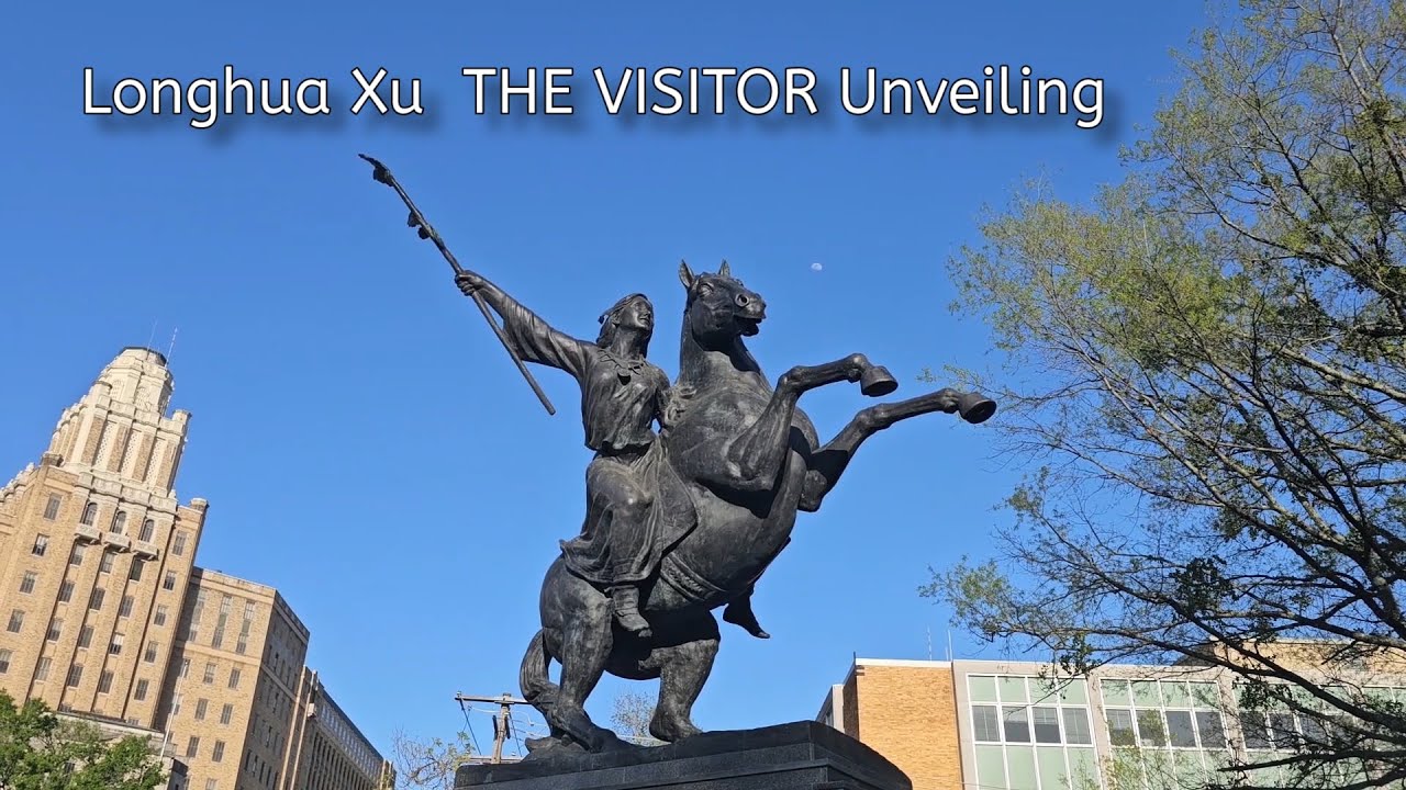 Unveiling of Longhua Xu Sculpture The Visitor in Hot Springs