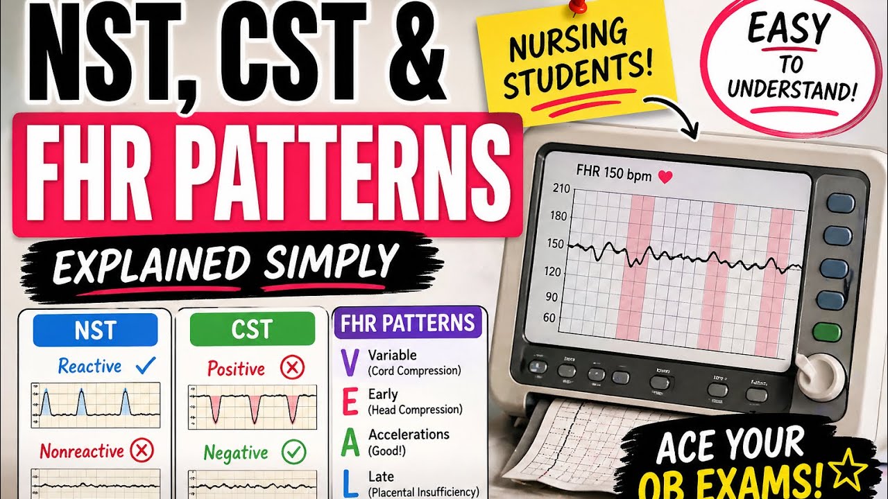    NST, CST & FHR Patterns Explained Simply (Nursing Students)
