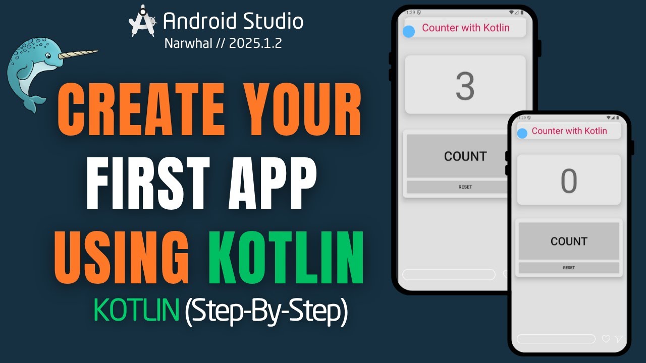 KOTLIN Introduction –Create Your First Android App Using Kotlin (Counter App Tutorial for Beginners)