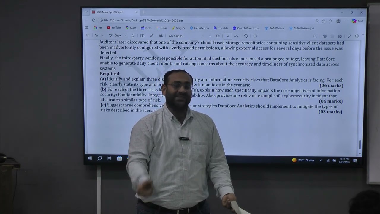 CAF 03 DSR MOCK DISCUSSION  BY SIR ALI IMRAN  20 FEB
