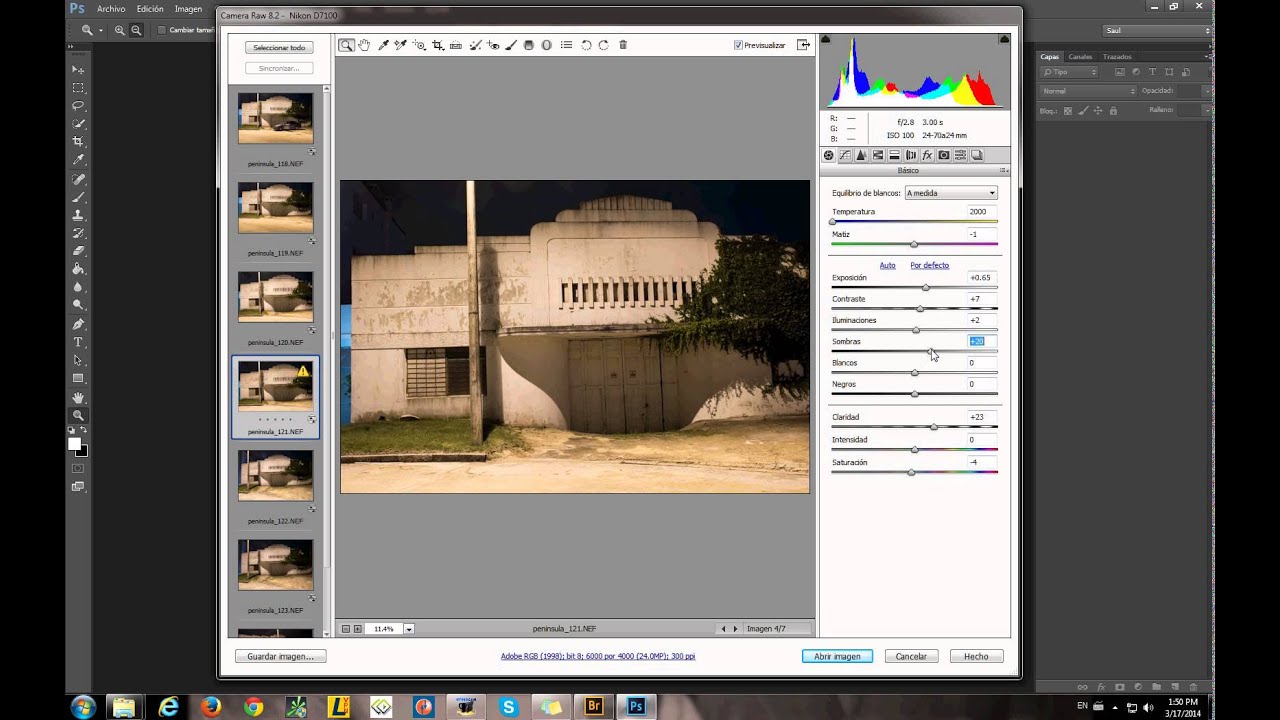 Photoshop cc - Sincronizar distintos cambios para varias fotos en Camera Raw