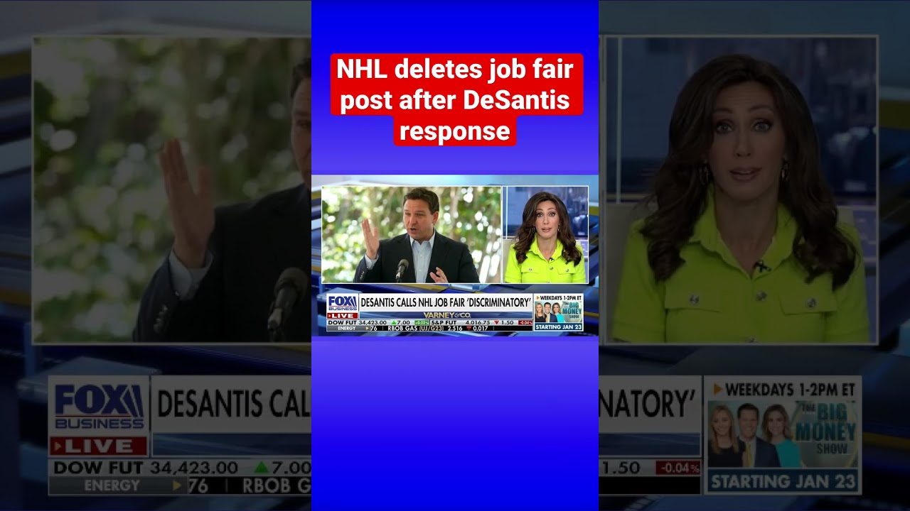 NHL backtracks after Gov. Ron DeSantis blasted their &lsquo;discriminatory&rsquo; job fair efforts #shorts