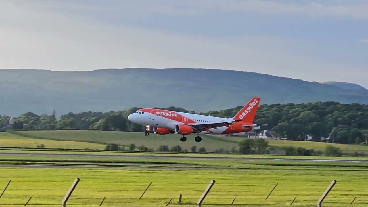 easyJet A319-111 OE-LQQ Operated by easyJet Europe landing in GLA from ALC #aviation #planespotting