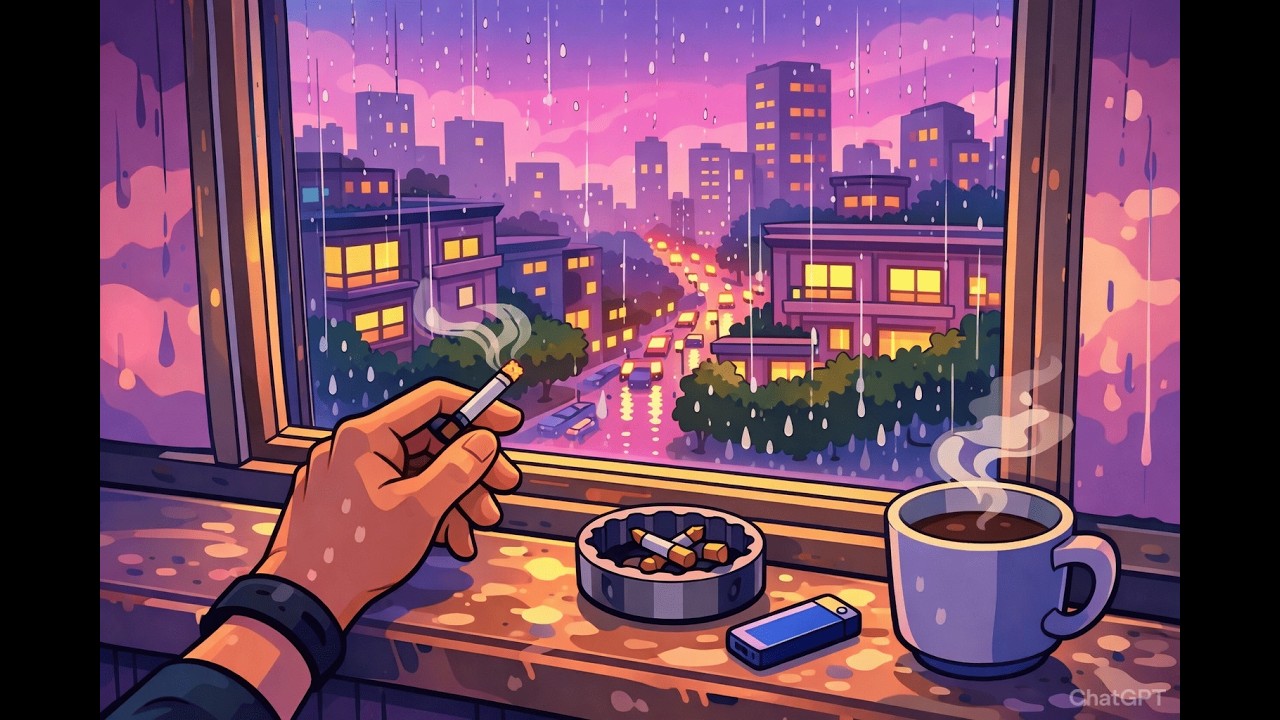 Rainy City Night - Chill Guitar LoFi for Calm & Late Night Vibes (40 Min)