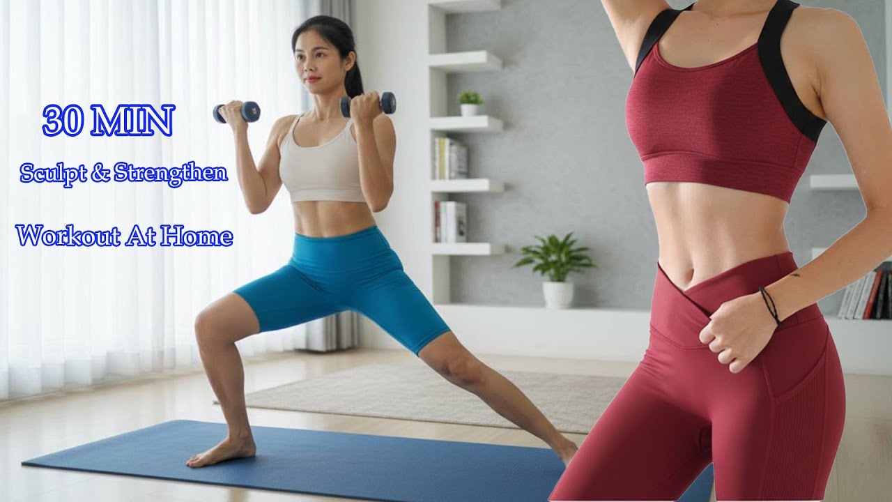 30 MIN STANDING DUMBBELL WORKOUT | Sculpt and Strengthen | Full Body | No Repeats
