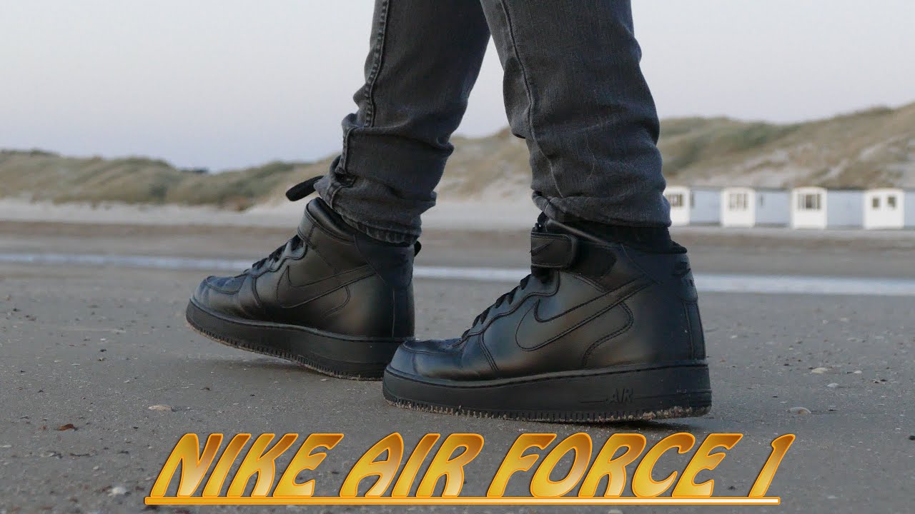 Nike Air Force 1 (Black) - On Feet (4K Drone Shot)