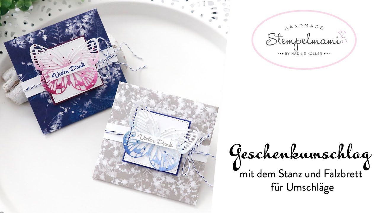 Geschenkumschlag mit dem Stanz und Falzbrett für Umschläge | Basteln | Geschenkidee | Ombre Effekt