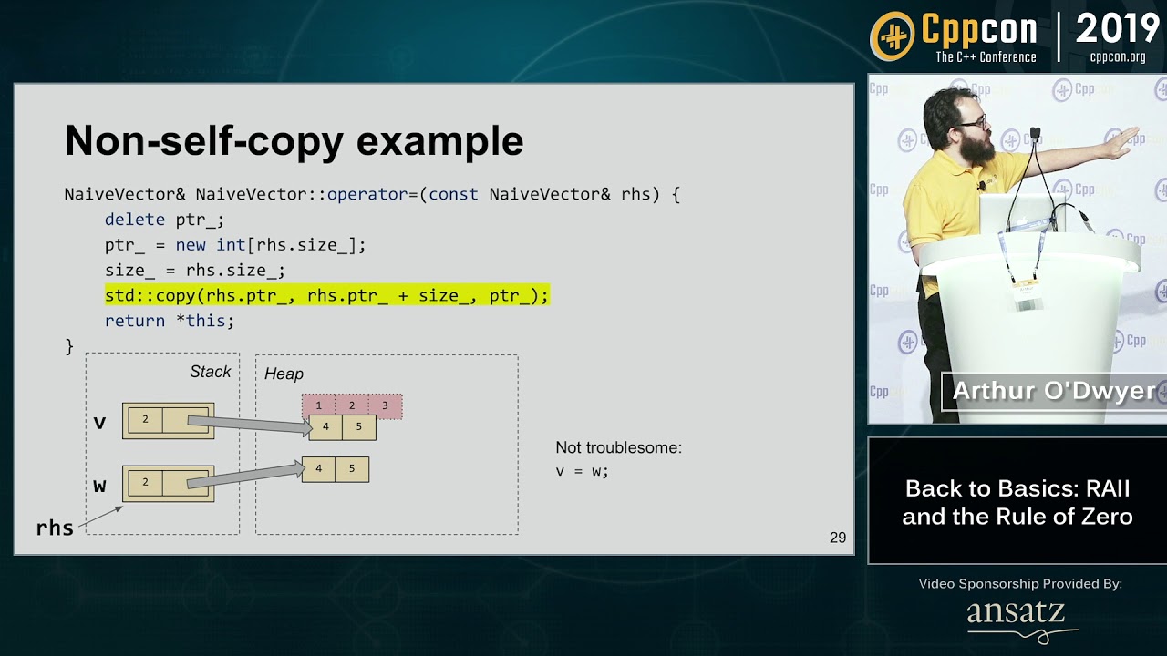 Back to Basics: RAII and the Rule of Zero - Arthur O'Dwyer - CppCon 2019
