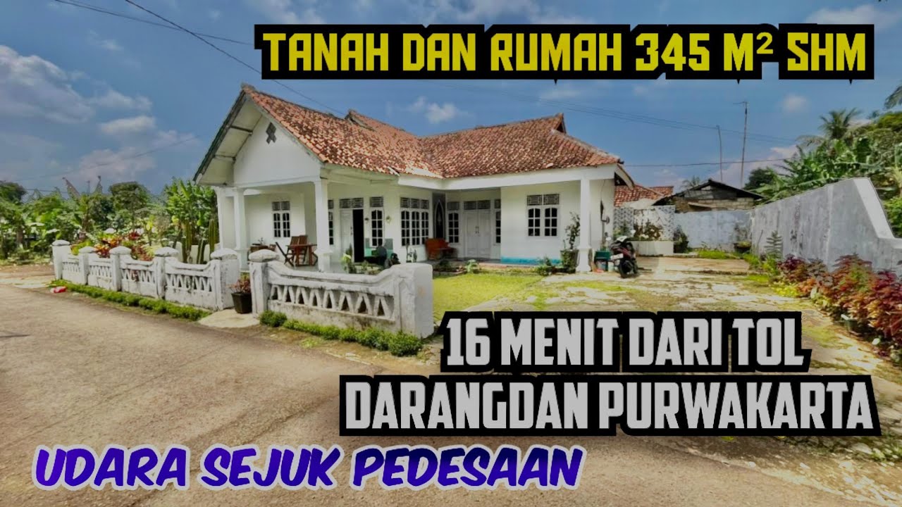Jual Tanah dan Rumah Suasana Asri Udara Sejuk Pedesaan Harga Rp 410 Juta Nego Luas Tanah 345 m2 SHM 