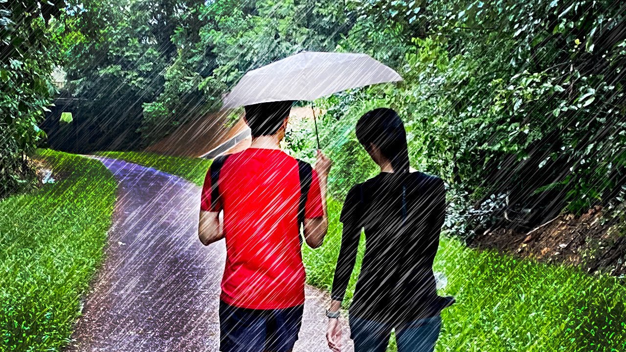 4K Heavy Monsoon Rain Walking TOUR ASMR 1 HOUR AND 30 MINS LONG! Nostalgic Singapore Depot Road