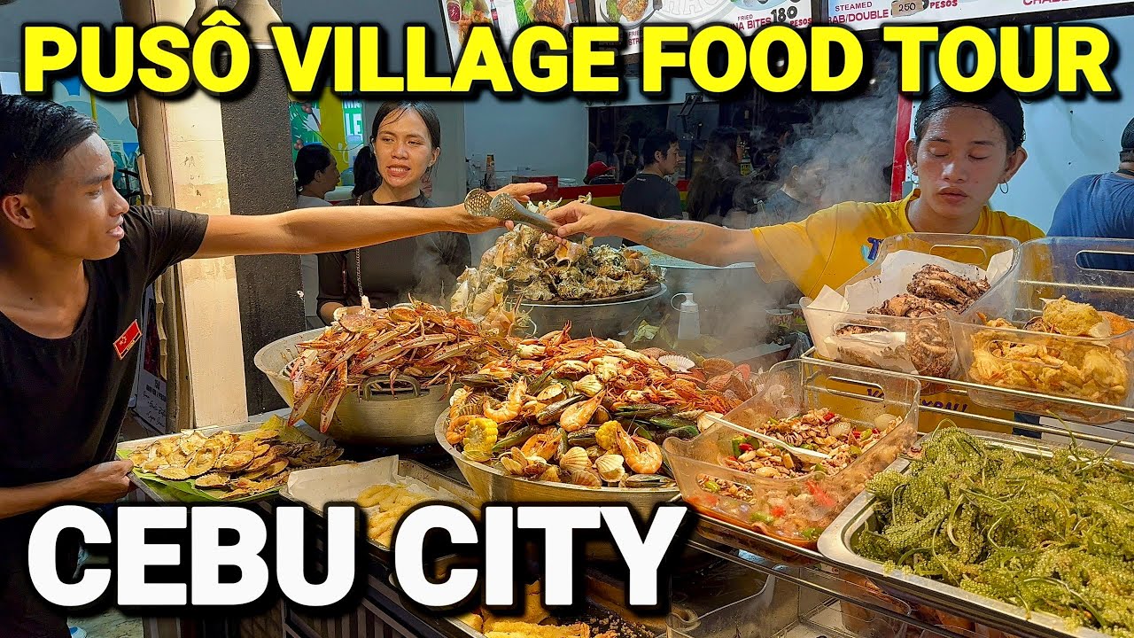 Cebu, Philippines! BEST FOOD SPOT in Cebu City? - Pusô Village Food Park