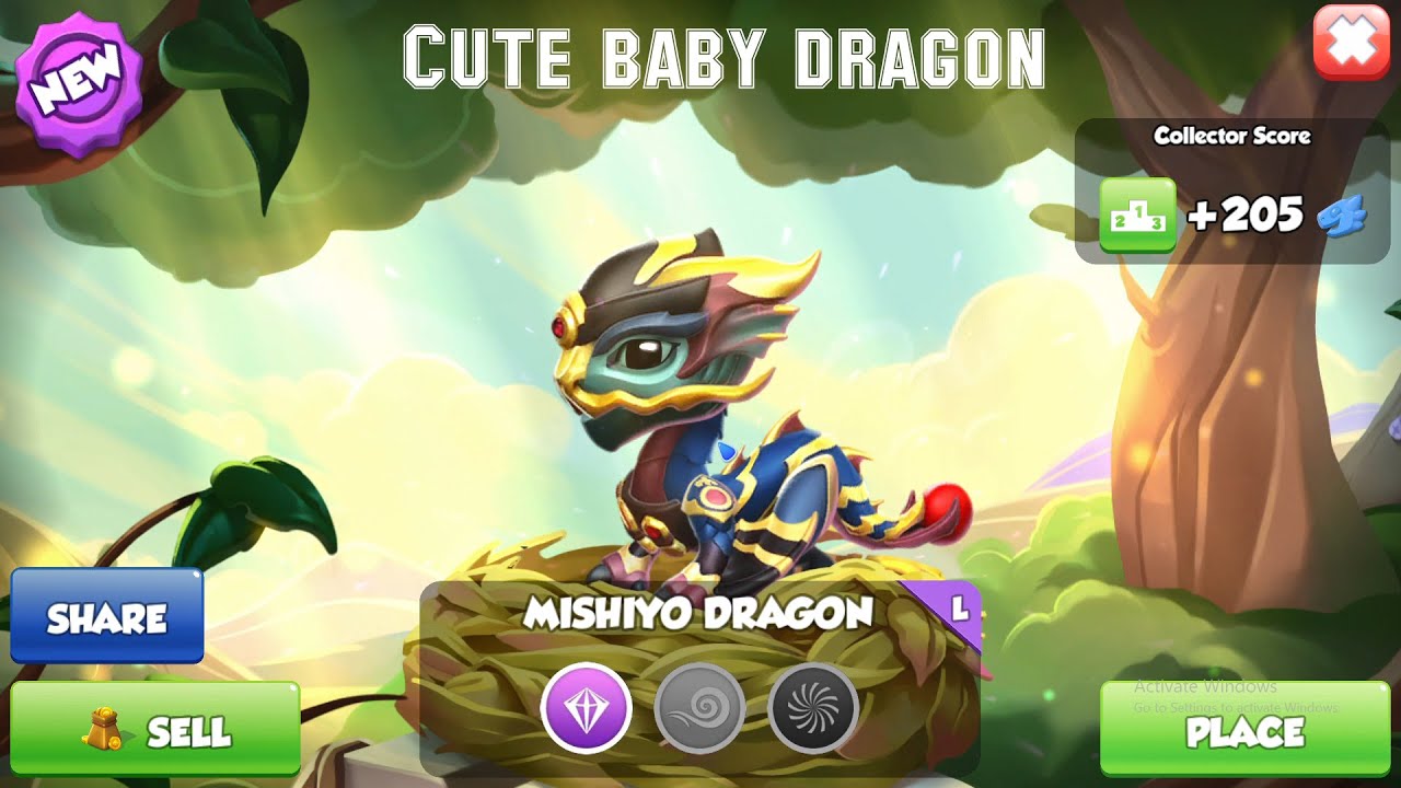 Hatched Mishiyo Dragon  - Dragon Mania Legends
