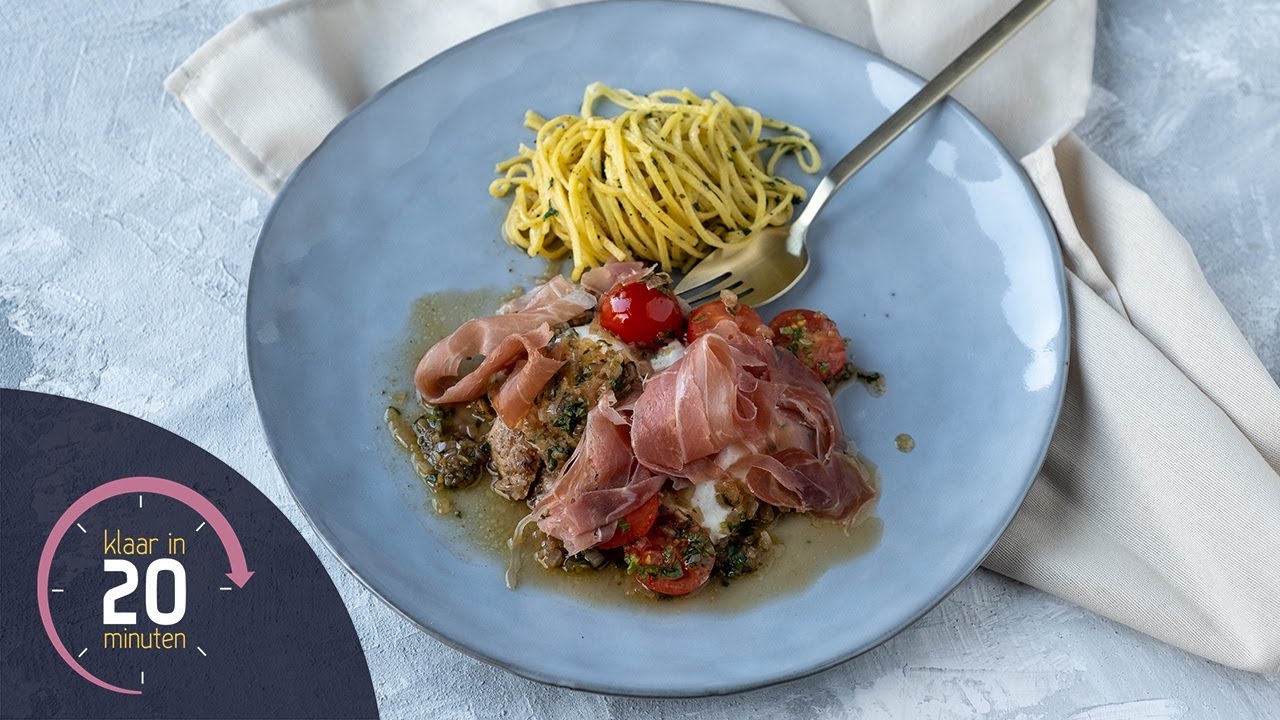 Roodbaarsfilet in een jasje van Parmaham met venkelsalade | Klaar in 20 minuten