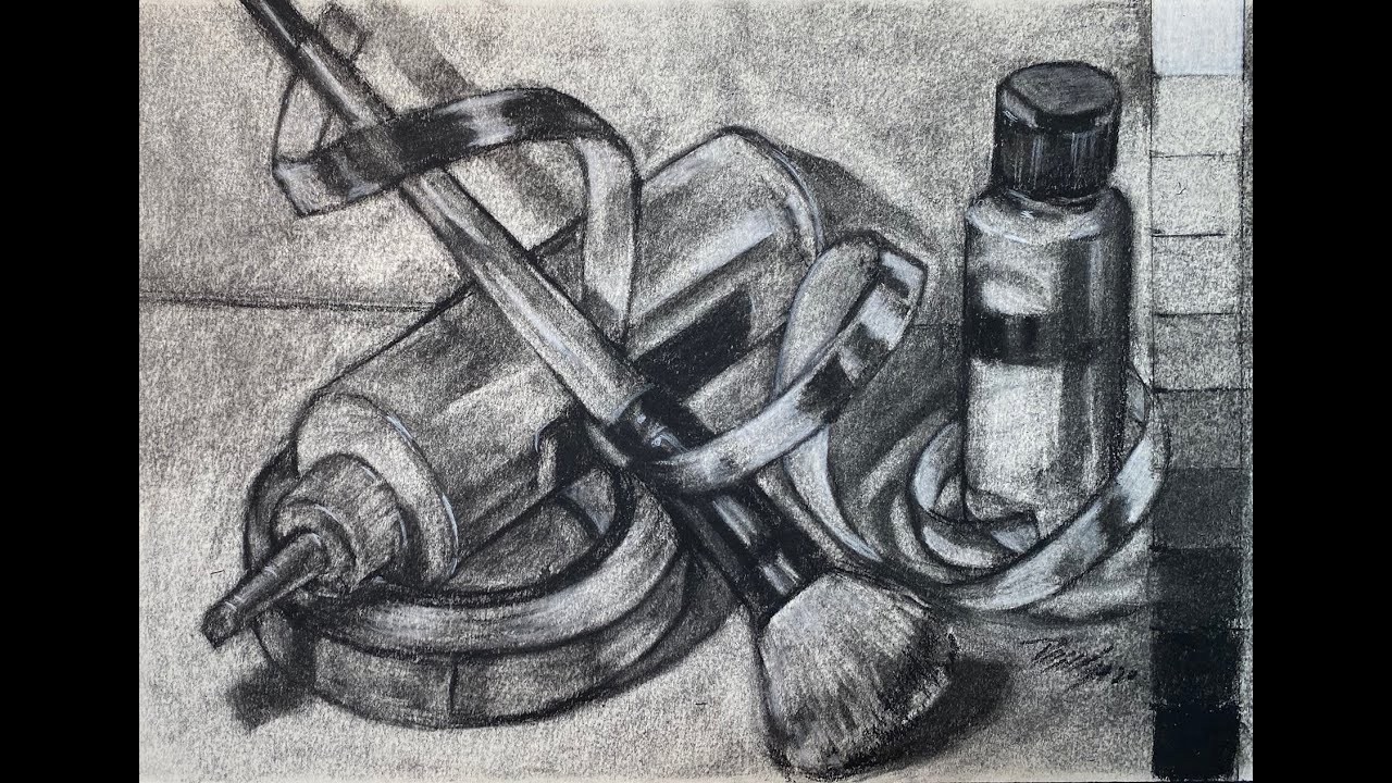 Art Lessons with Rossi: Value -  Subtractive Charcoal Drawing Still-Life