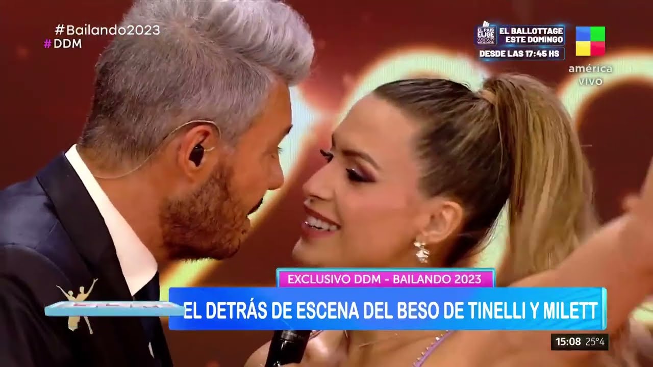 El detrás de escena del beso de Marcelo Tinelli y Milett Figueroa ❤️‍🔥