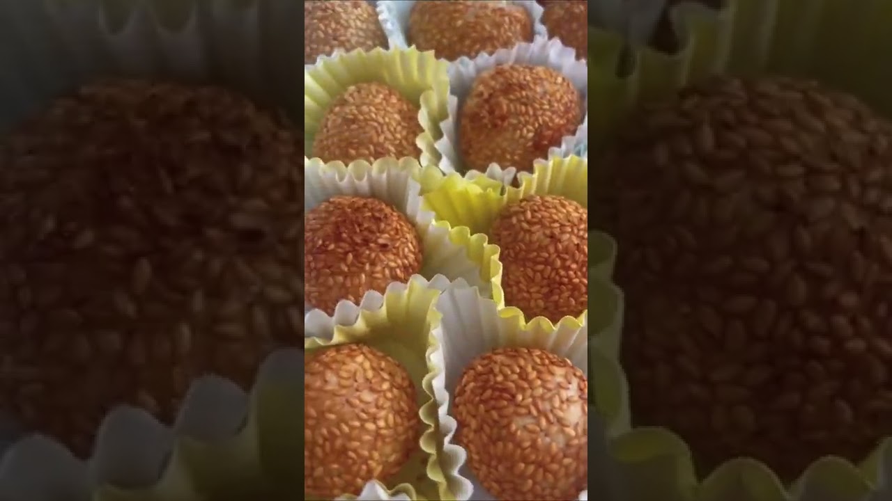 Homemade bite size sesame balls | (Jian Dui) Super crispy and crunchy!!