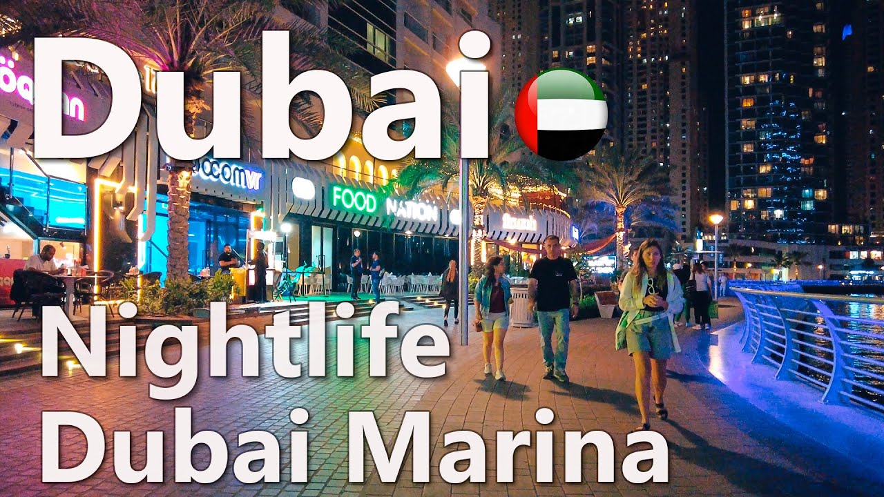 Dubai Marina Nightlife District Full Tour 4K🇦🇪