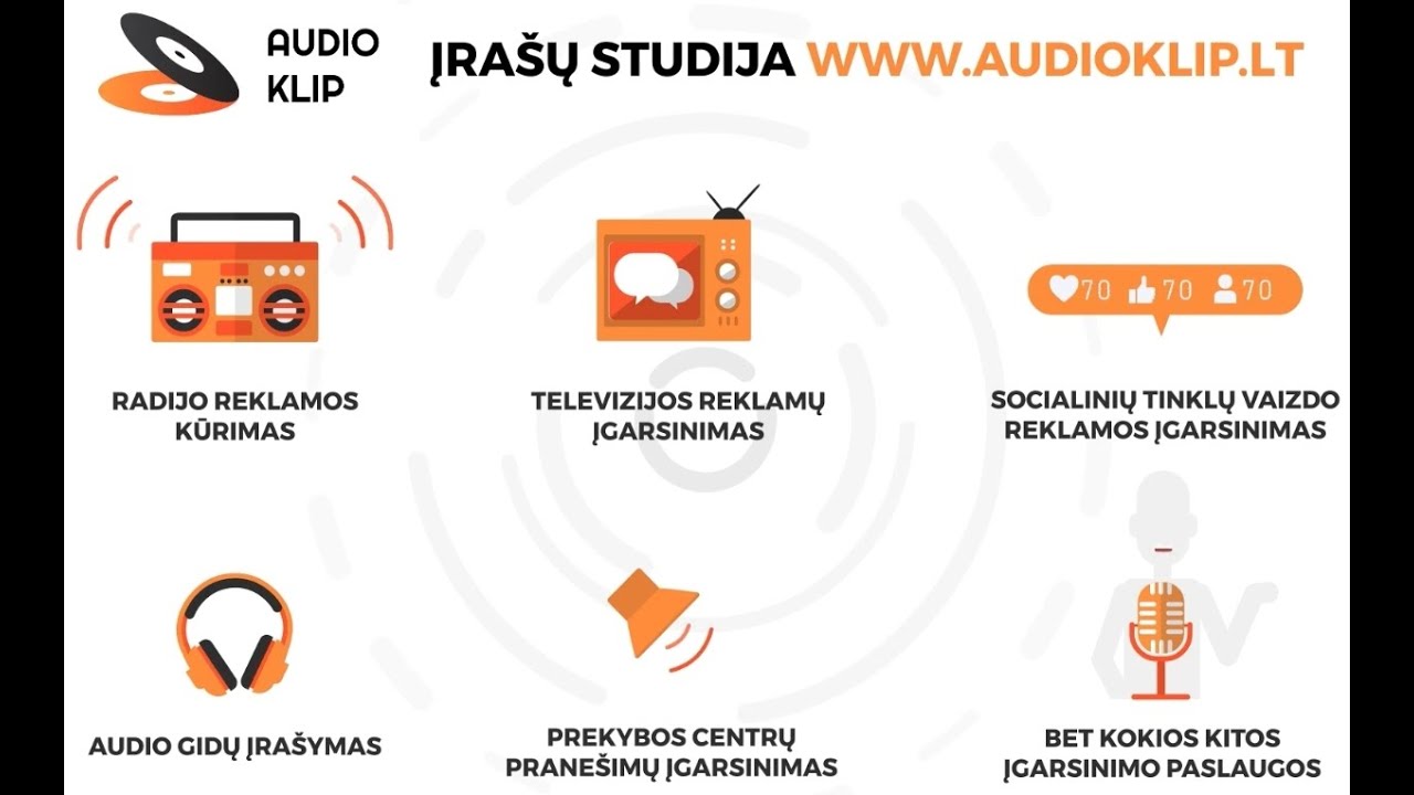 GARSO įra&scaron;ų studija AUDIOKLIP.LT✔ Lietuvių kalba video įgarsinimas ✔Voice Over studio in Lithuania ✔
