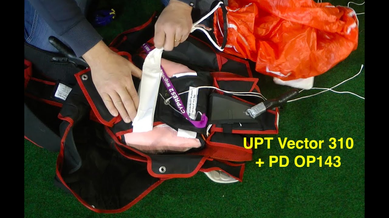 Getting ready skydiving rig. Vector310 + OP143 + Storm 150