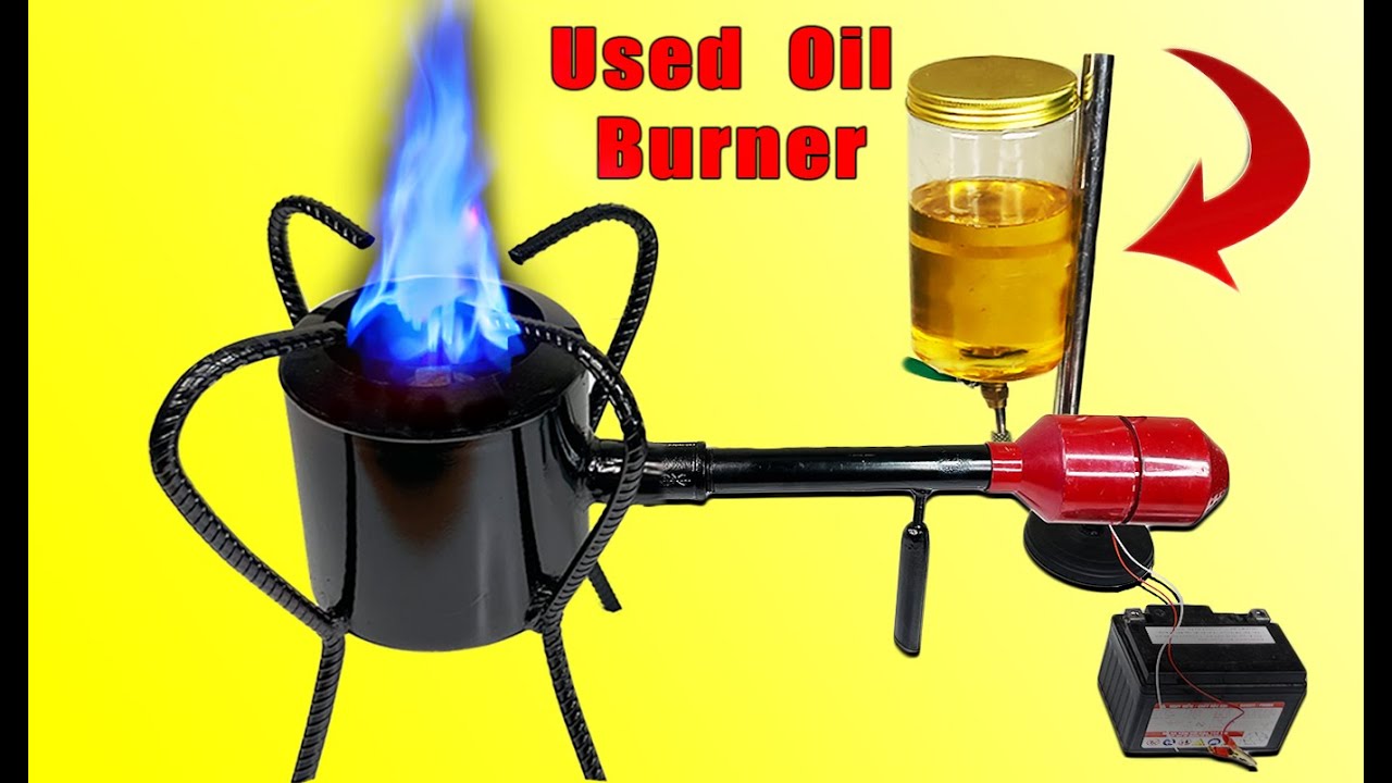 Great ! Used Oil Burner Stove homemade to replace gas | How to make Waste Oil Burner Stove