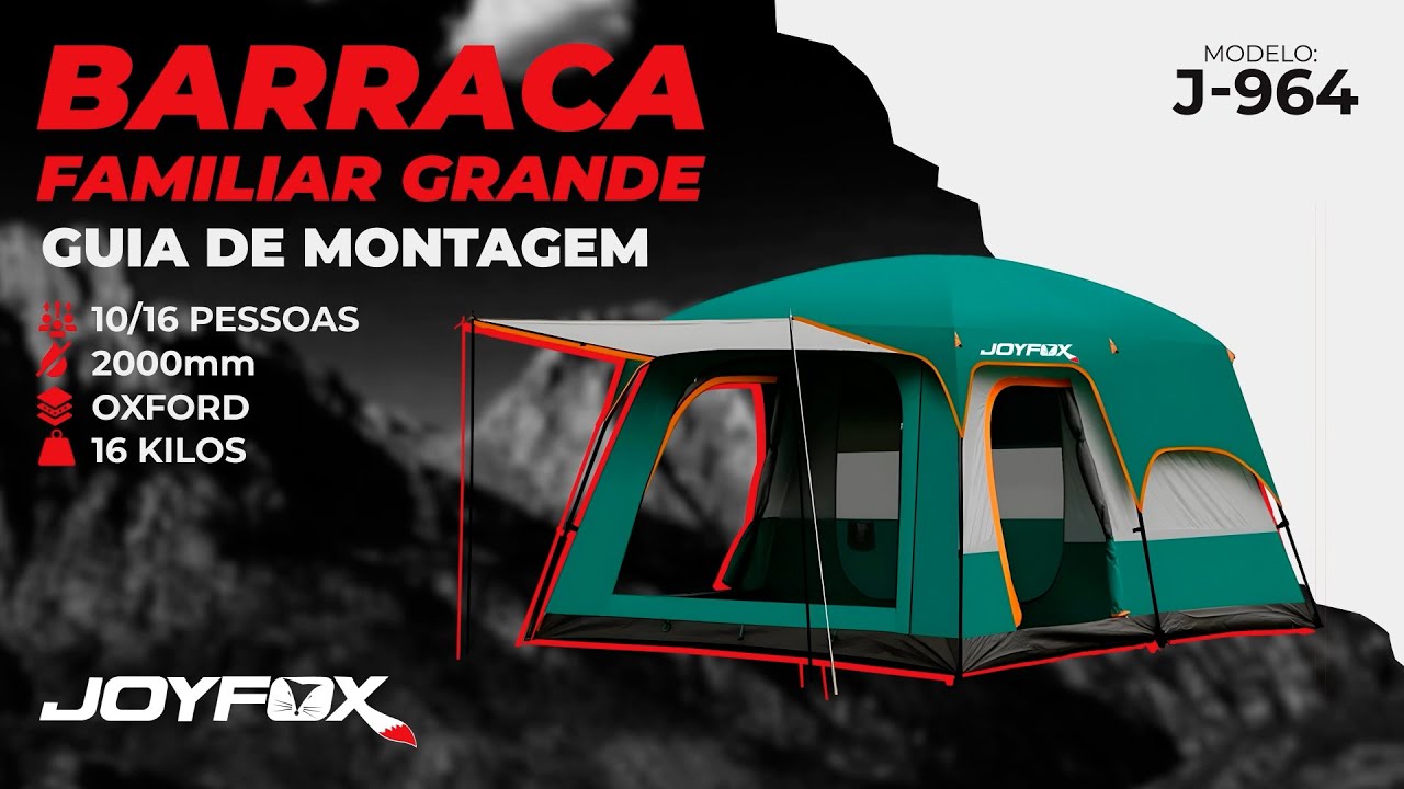 Guia de Montagem: Barraca Familiar 10/16 Pessoas JOYFOX