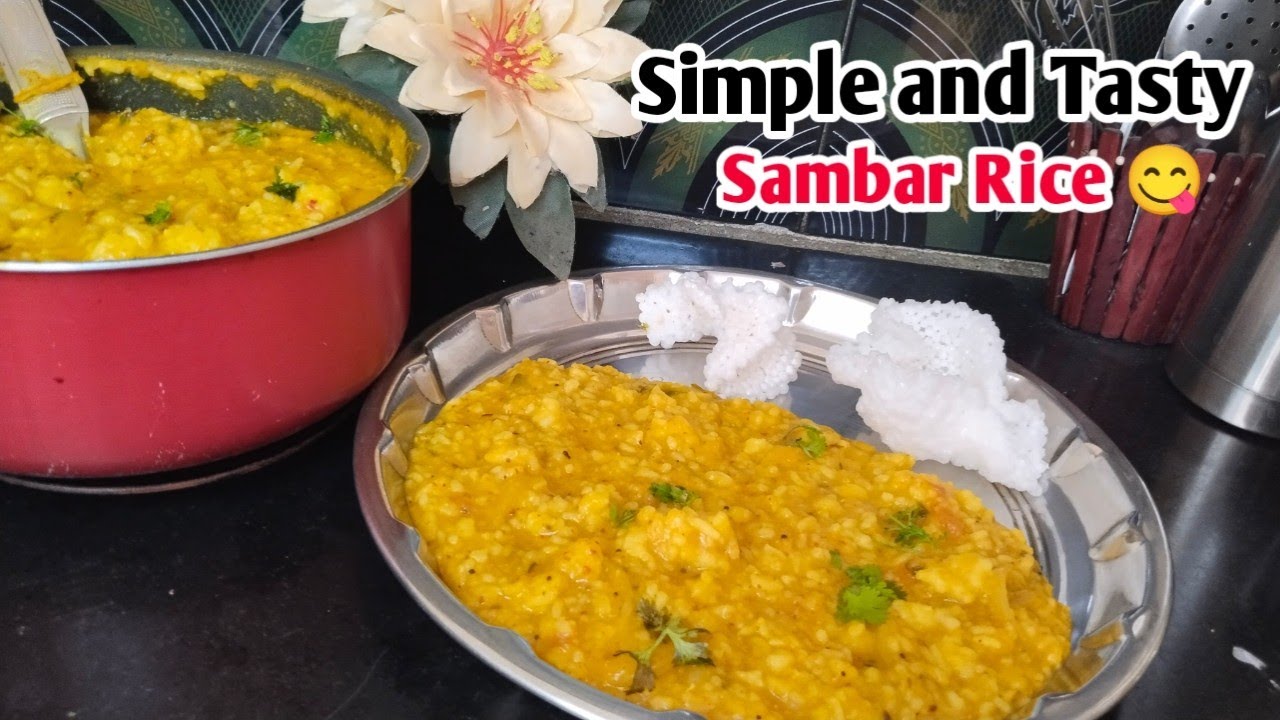 Sambar Rice 😋 simple and tasty sambar Rice recipe in telugu by kitchen Queen