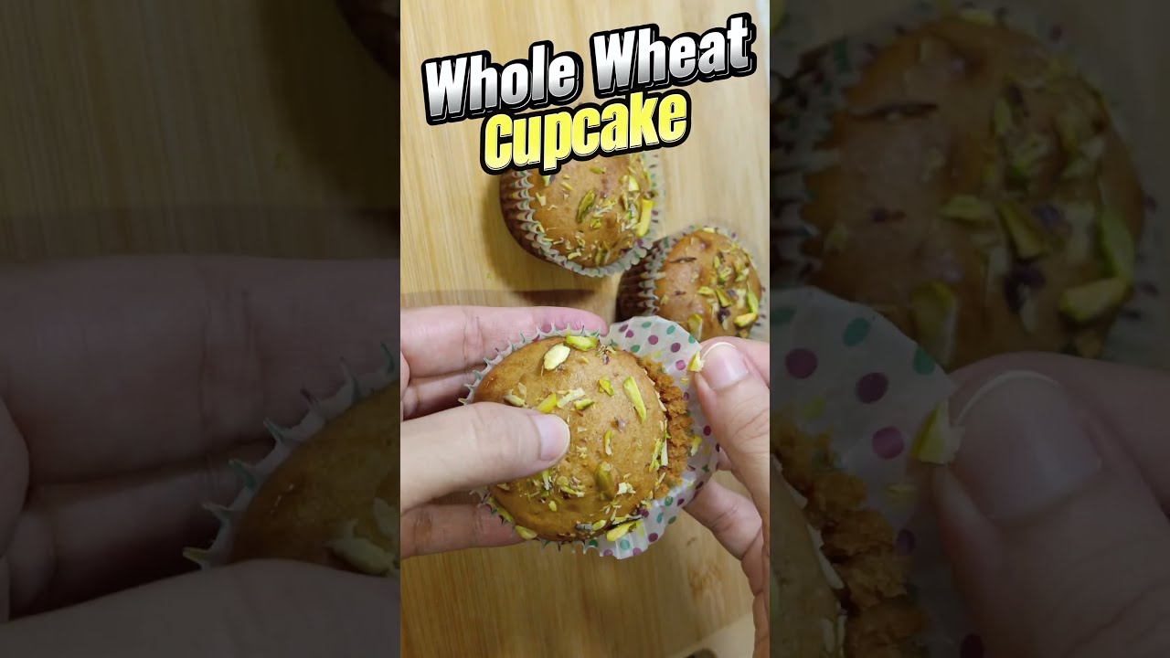 Whole Wheat Flour Cupcake #wheatflourcakerecipe #healthycakerecipe #wheatflourcake