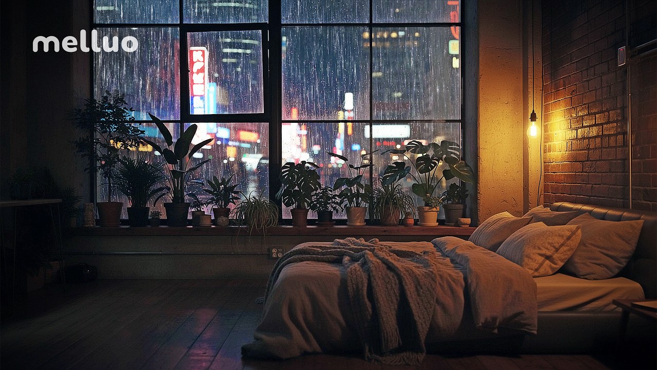 Rain on Window & Soft Traffic Sounds 🌧️ Urban Night Ambience for Sleep (10 Hours)