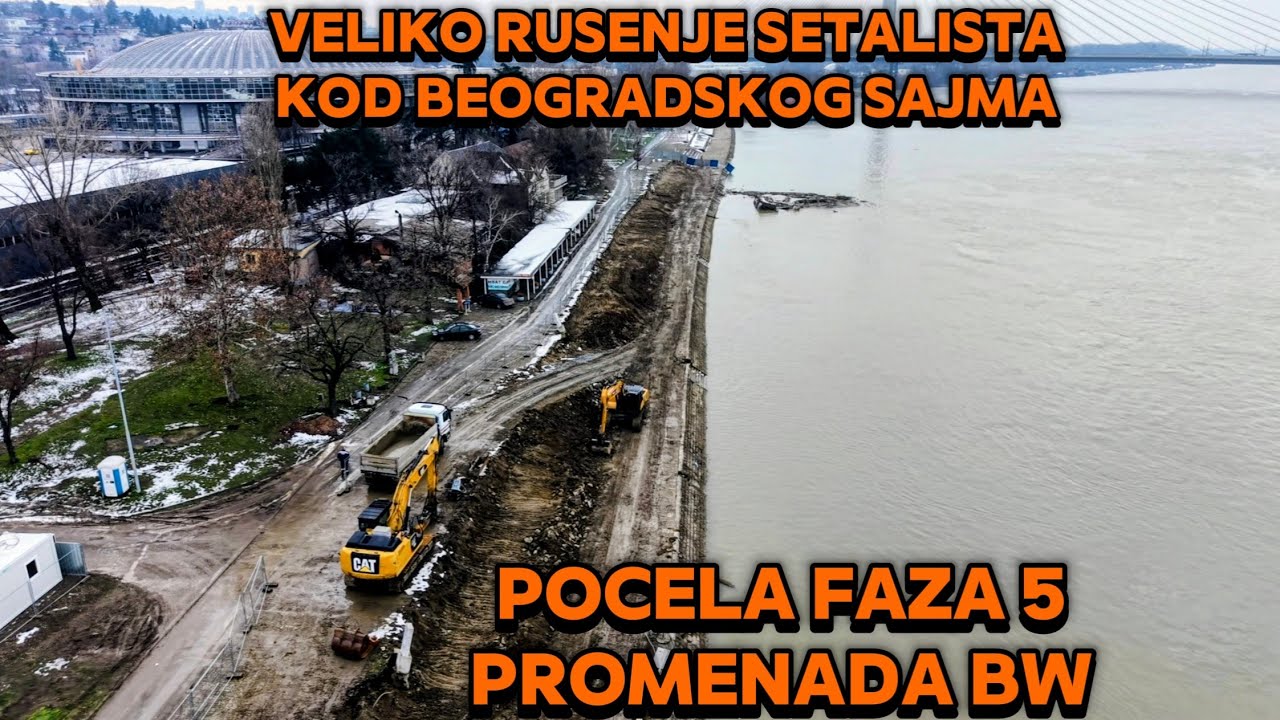 VELIKO RUSENJE SETALISTA KOD BEOGRADSKOG SAJMA,NASTAVAK PROMENADE BW POCELA FAZA BROJ 5