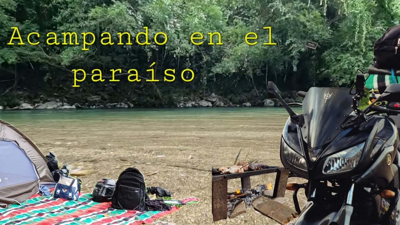 Acampando en la orilla del rio claro