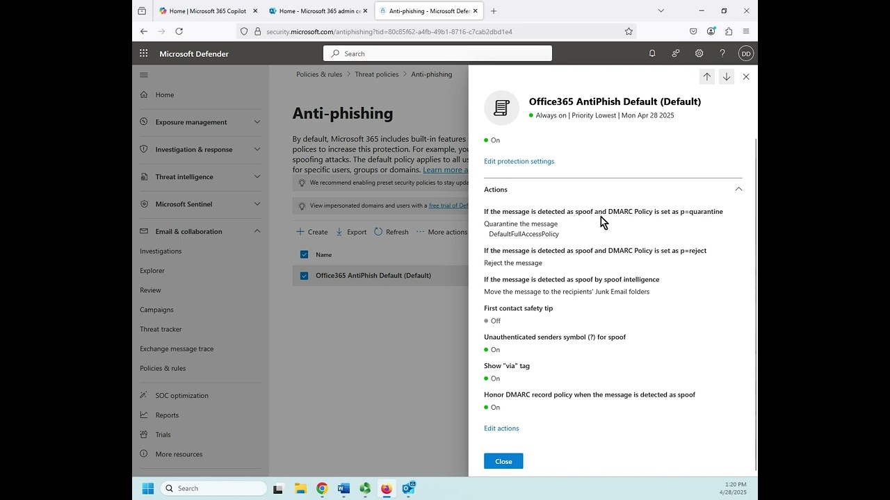 Безопасность почты в Microsoft 365