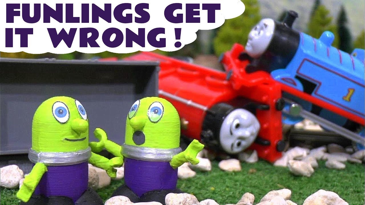 Funlings Get It Wrong Story With Funny Funlings And Thomas and Friends Toy Trains