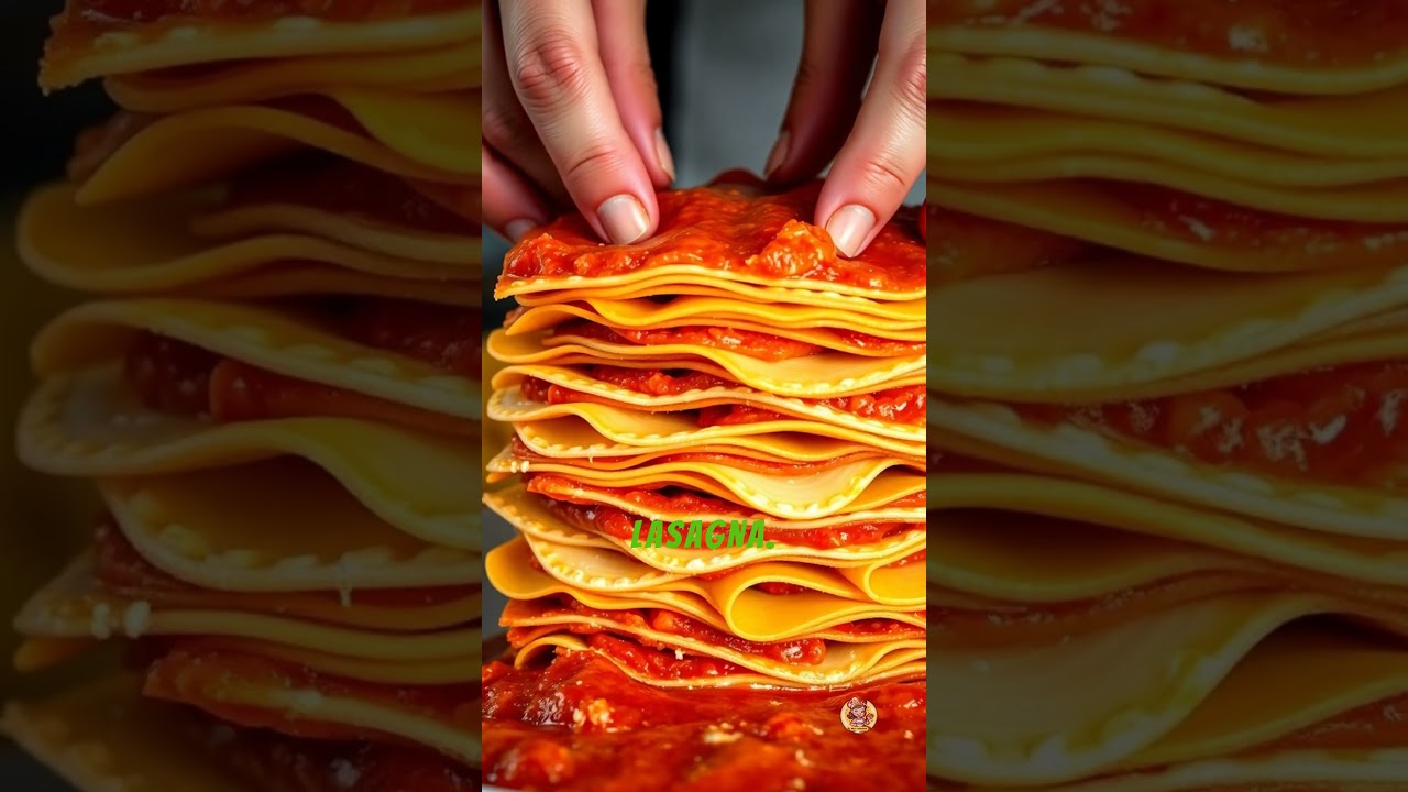 Layered, cheesy beef lasagna in under a minute #recipe #miaskitchen #cooking