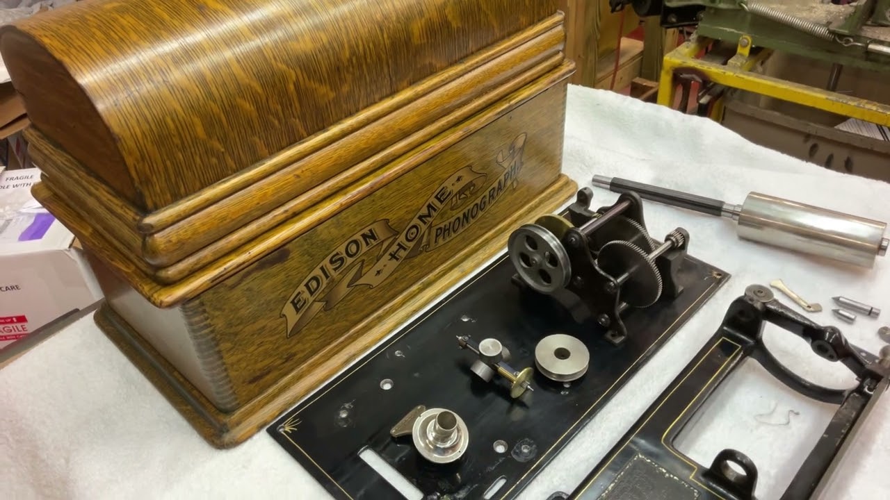 1223.  The Edison Home phonograph cabinet and bed plate after proper cleaning