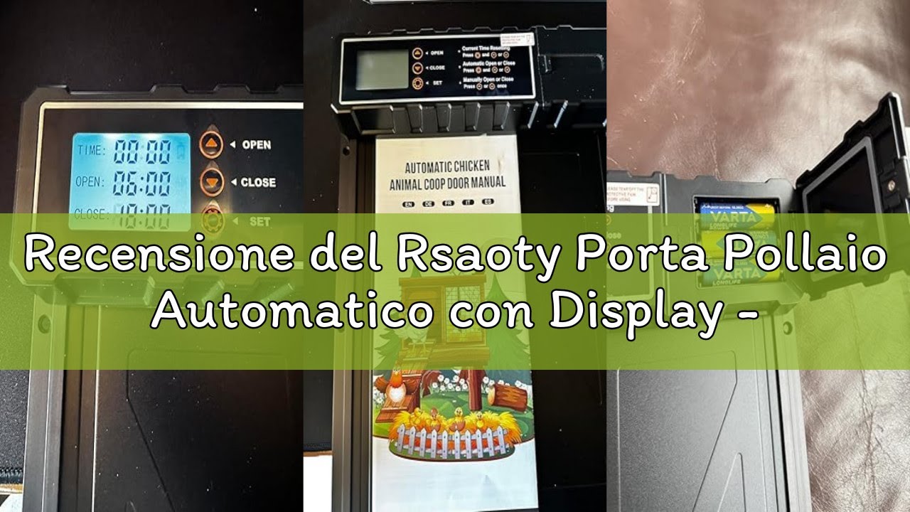 Recensione del Rsaoty Porta Pollaio Automatico con Display - Alimentato a Batteria, Controllo Timer,