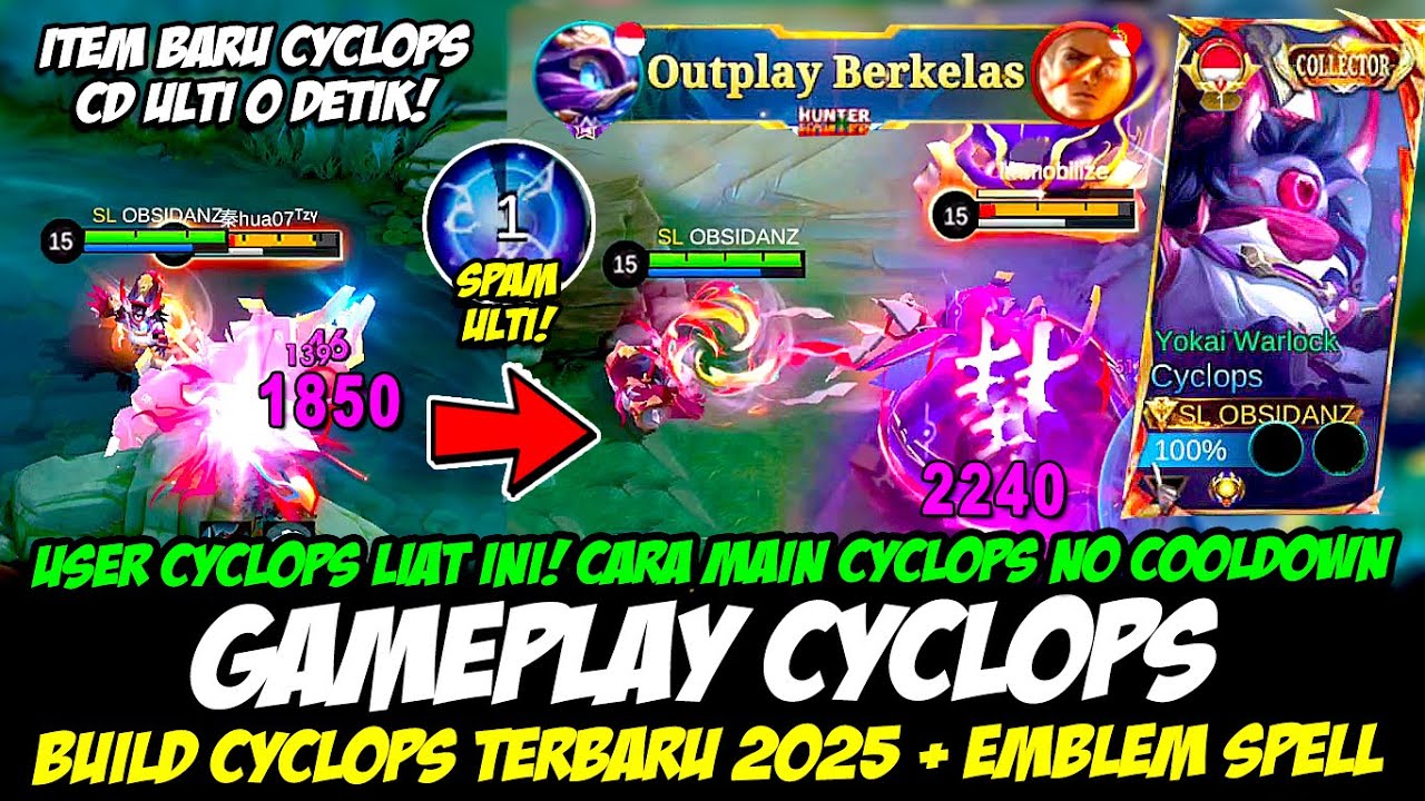 TIPS CYCLOPS NO COOLDOWN + CARA MAIN CYCLOPS SEASON 38❗BUILD CYCLOPS TERBARU❗GAMEPLAY CYCLOPS GLOBAL