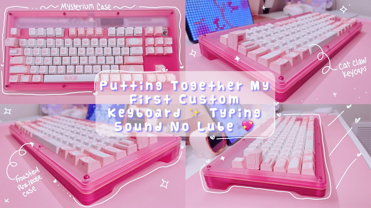 Putting Together My First Custom Keyboard ✨No Lube, New Keycaps & Typing Sounds💖Mysterium Keyboard