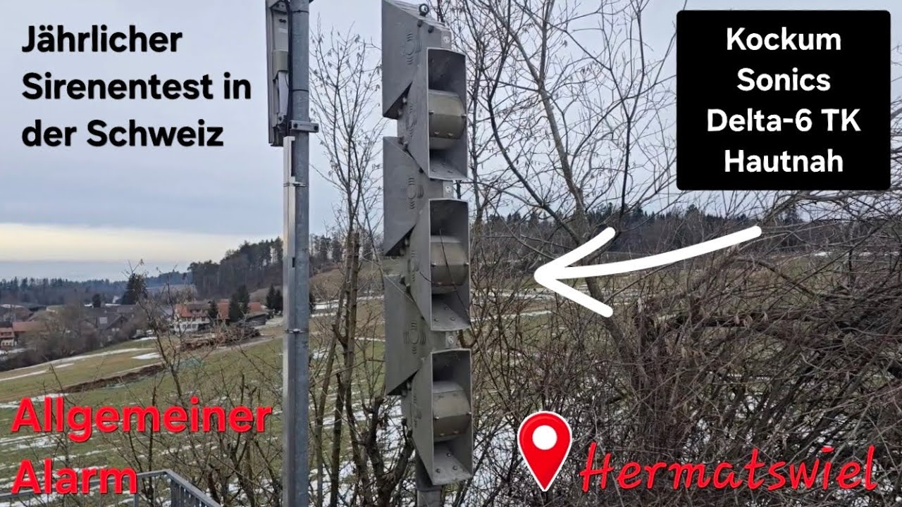 Kockum Sonics Delta-6 Hautnah | J&auml;hrlicher Sirenentest Schweiz | 📍Hermatswil | 04.02.2026