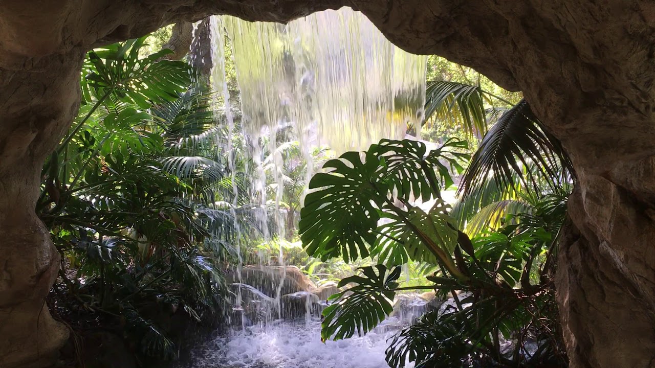Man made cave grotto waterfall