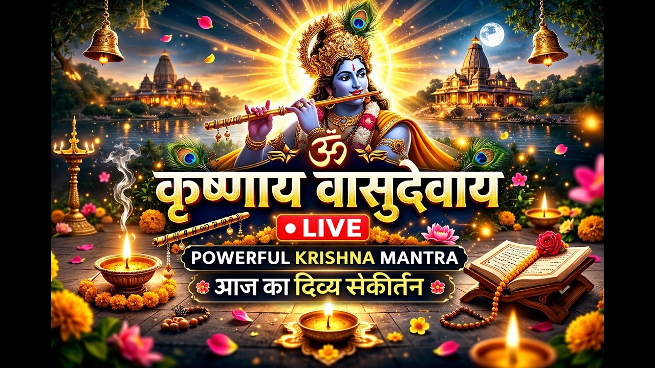 🔴 24x7 LIVE श्री कृष्ण मंत्र जाप | Powerful Krishna Mantra