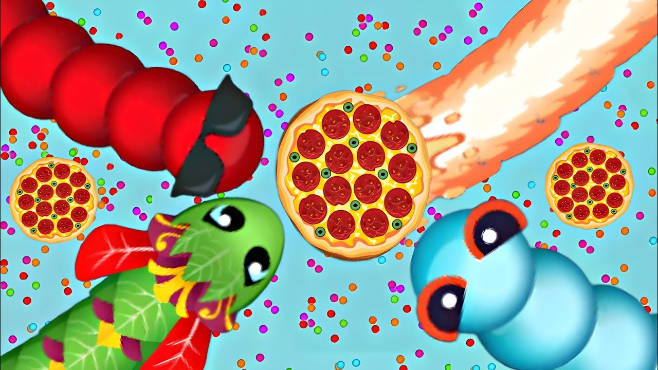 Snake Io 🐍 pizza Snake Vs Love Snake  Epic Snakeio Gameplay