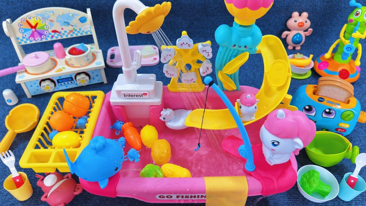 11 Minutes Satisfying with Unboxing Kitchen Sink Playset，Real Working Water Review Toys｜ASMR
