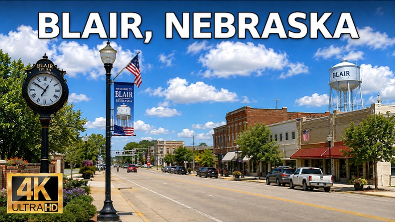 Small Town USA Vibes: A Quiet 4K Tour of Blair, Nebraska. USA