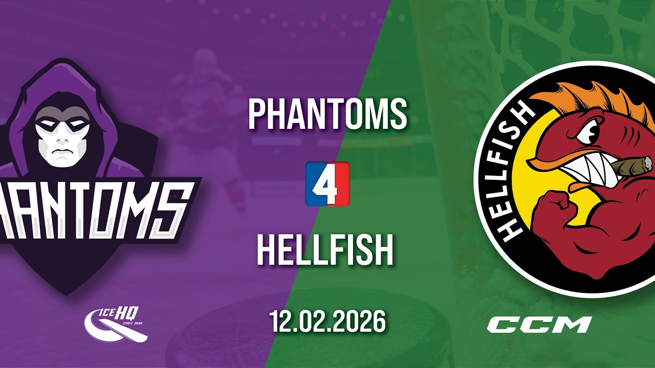 Phantoms vs Hellfish - Div 4 - 12th February - iceHQ Rec League ice hockey