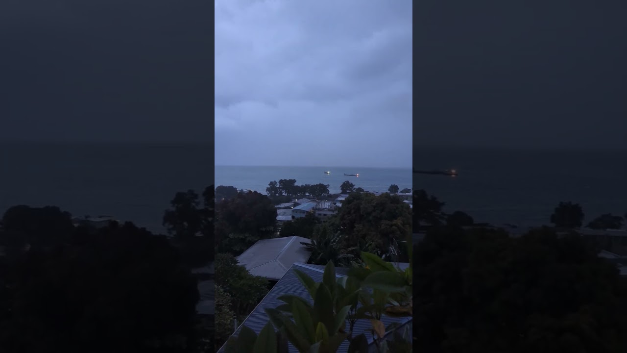 Honiara, Solomon Islands, Panorama as Stormy Conditions Sweep In.