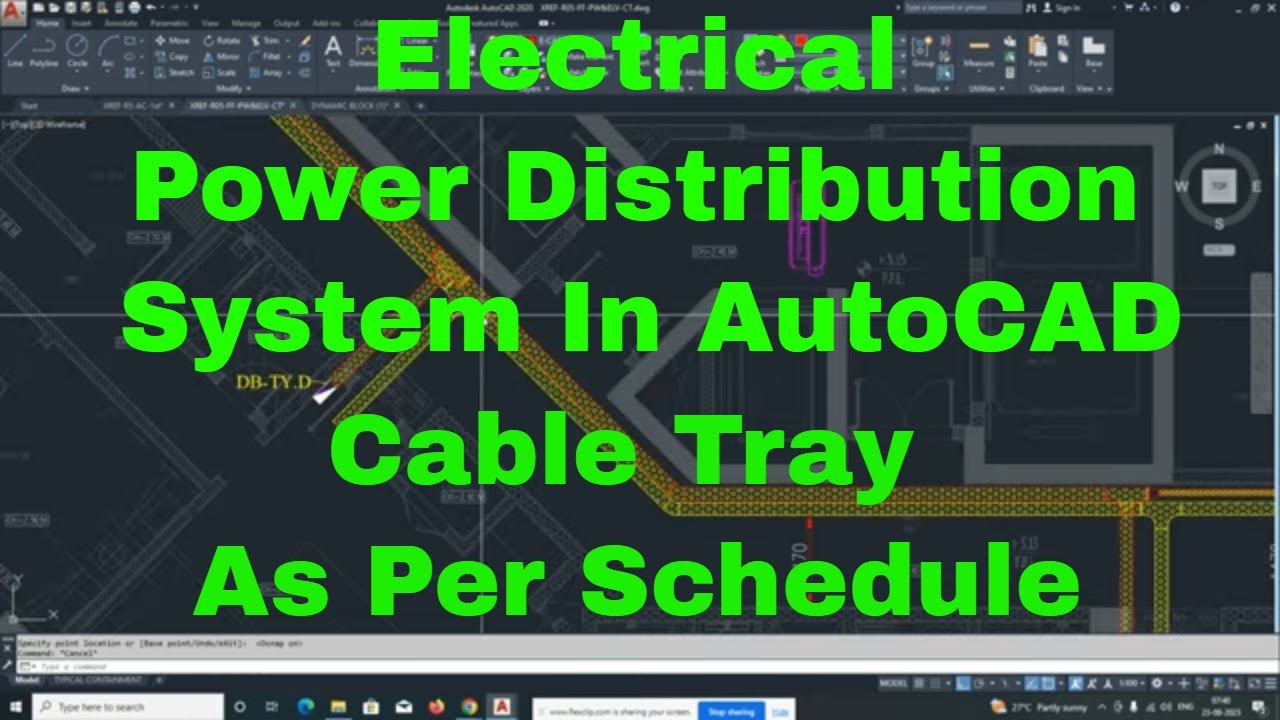 Electrical Plan for Power Distribution in AutoCAD | Power Cable Tray Distribution in AutoCAD