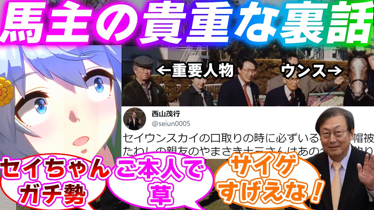 セイウンスカイの設定の元ネタを語る馬主さんに対するみんなの反応集【ウマ娘プリティーダービー】